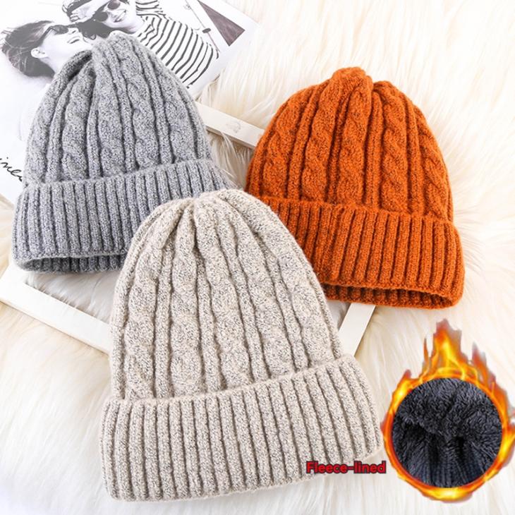 Beige Chunky Cable Knit Beanie Hat  |  Mens Hats Accessories Hats