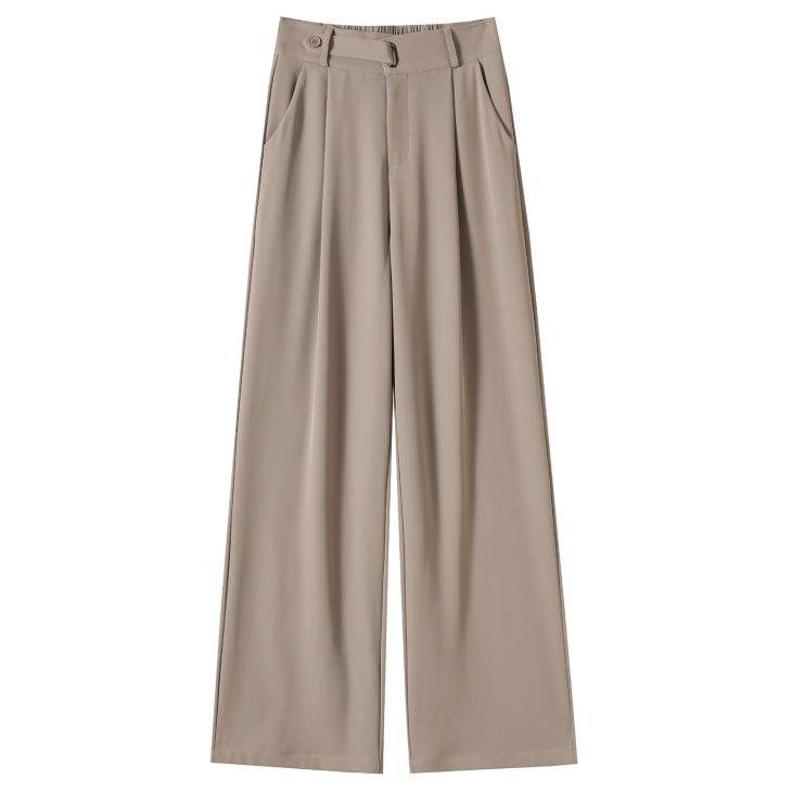 Beige Elasticated Wide Leg Trousers  |  Womens Suits & Tailoring Clothing Suits & Tailoring