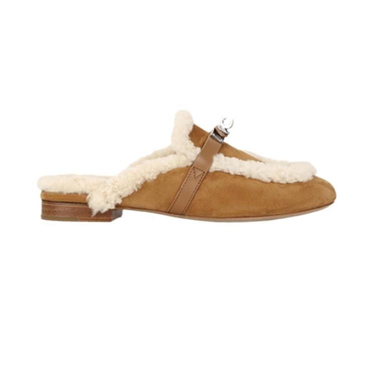 Beige Faux Fur Mules  |  Womens Shoes Shoes Shoes