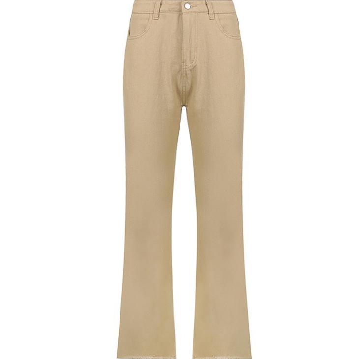 Beige High Waisted Kickflare Jeans  |  Womens Jeans Clothing Jeans