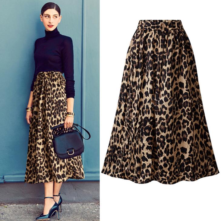 Beige Leopard Print Bubble Hem Midi Skirt  |  Womens Skirts Clothing Co-Ord Sets