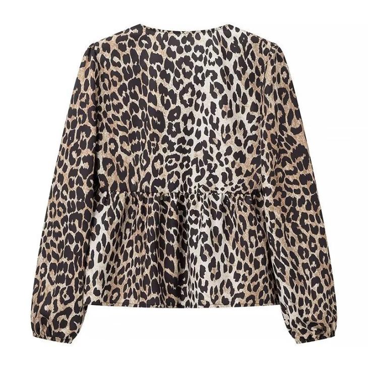 Beige Leopard Print Frill Blouse  |  Womens Tops & T-Shirts Blouses & Shirts Blouses & Shirts