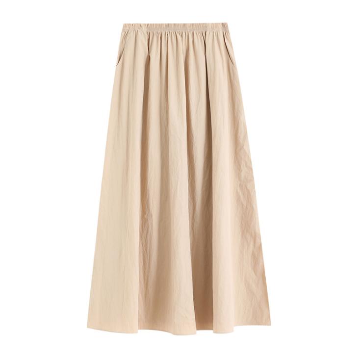 Beige Poplin Prom Midi Skirt  |  Womens Skirts Clothing Skirts