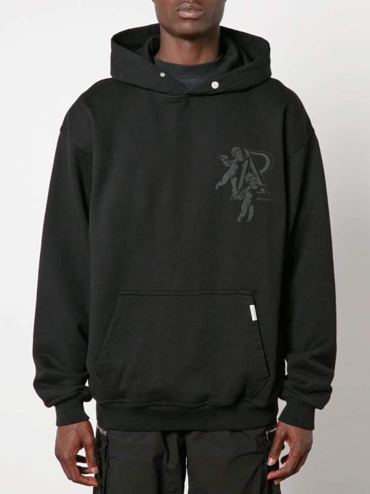 Beige Regular Fit Japanese Embroidered Hoodie  |  Mens Essentials Clothing Essentials