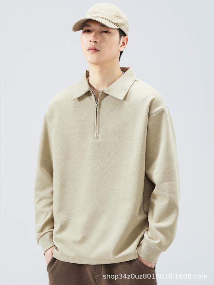 Beige Regular Fit Rugby Sweatshirt  |  Mens Loungewear Clothing Hoodies & Sweatshirts