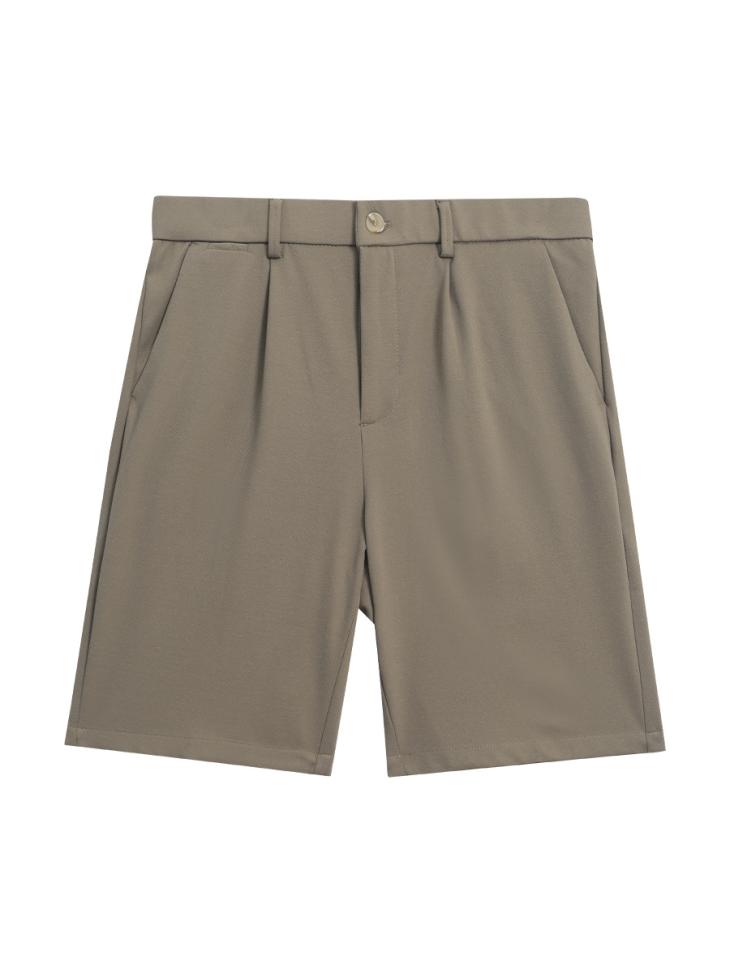 Beige Slim Fit Belted Chino Shorts  |  Mens Shorts Clothing Mens