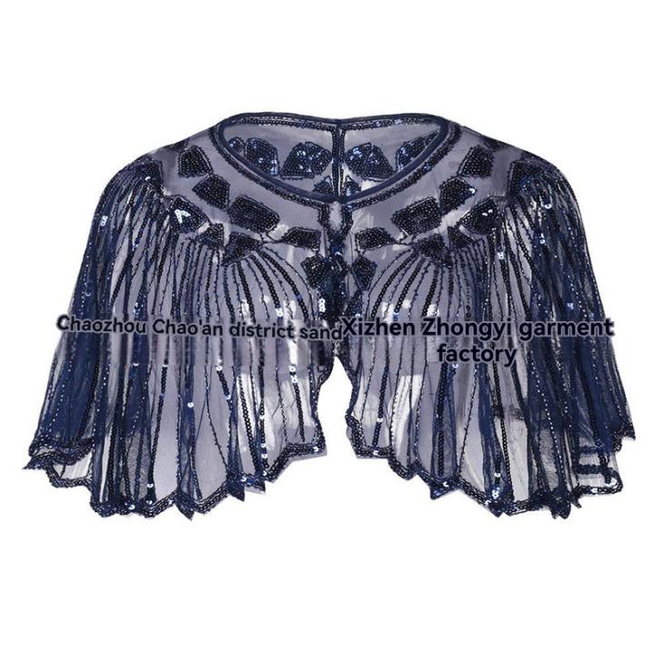 Black Beaded Fringe Cape Top  |  Womens Coats & Jackets Clothing Coats & Jackets