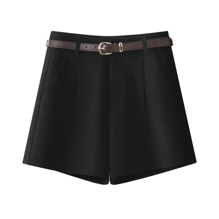 Black Belted Structured Shorts  |  Womens Shorts Clothing Shorts