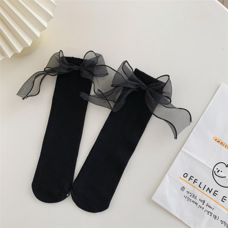 Black Bow Frill Ankle Socks  |  Womens Socks & Tights Accessories Socks & Tights