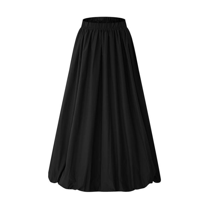 Black Bubble Hem Midi Skirt  |  Womens Skirts Clothing Skirts