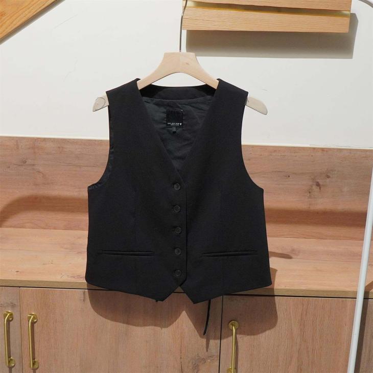 Black Button Front Waistcoat  |  Womens Coats & Jackets Clothing Coats & Jackets