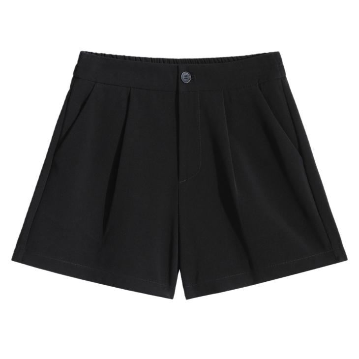 Black Button Structured Shorts  |  Womens Shorts Clothing Shorts