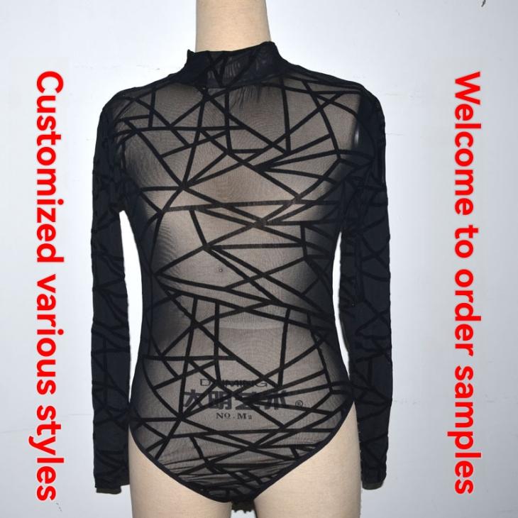 Black Check Mesh Long Sleeve Top  |  Womens Tops & T-Shirts Clothing Tops & T-Shirts