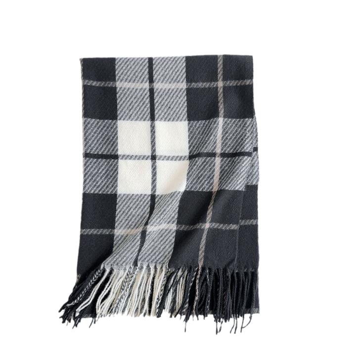 Black Check Scarf  |  Mens Scarves & Gloves Accessories Mens