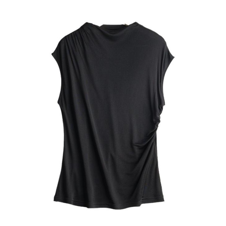 Black Drape Ruched Tank Top  |  Womens Tops & T-Shirts Clothing Tops & T-Shirts