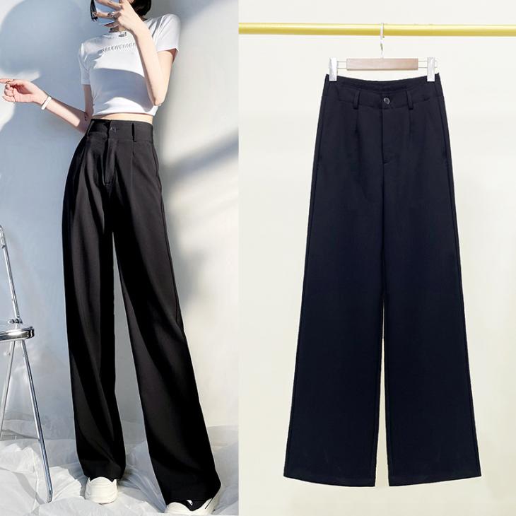 Black Drawstring Wide Leg Trousers  |  Womens Trousers Clothing Trousers