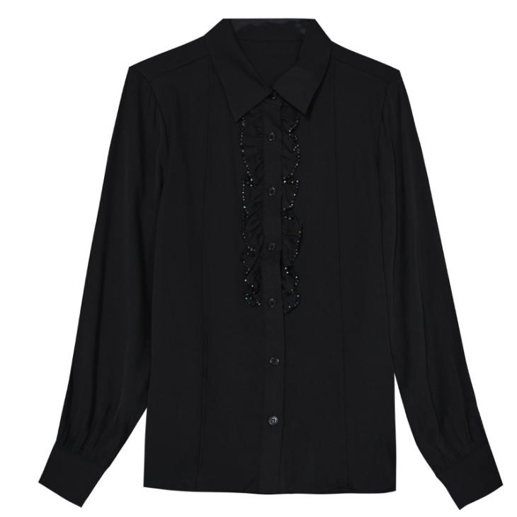 Black Eyelet Detail Shirt  |  Womens Blouses & Shirts Blouses & Shirts Blouses & Shirts