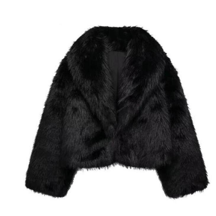 Black Faux Fur Short Plush Jacket  |  Womens Coats & Jackets Clothing Coats & Jackets