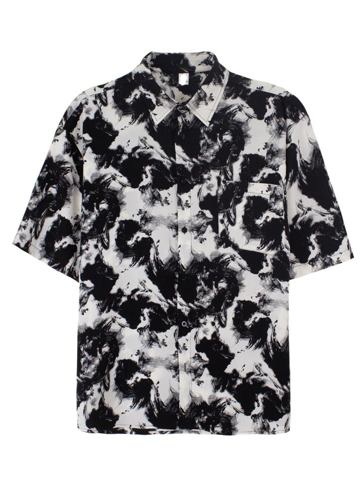 Black Floral Print Wrap Shirt  |  Womens Tops & T-Shirts Blouses & Shirts Blouses & Shirts