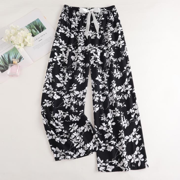 Black Floral Wide Leg Joggers  |  Womens Leggings & Joggers Clothing Co-Ord Sets