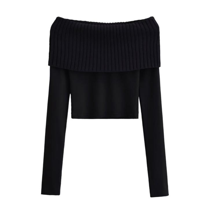 Black Fluffy Bardot Jumper  |  Womens Tops & T-Shirts Clothing Jumpers & Cardigans