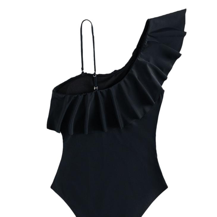 Black Frill Detail V Neck Bodysuit  |  Womens Tops & T-Shirts Clothing Tops & T-Shirts