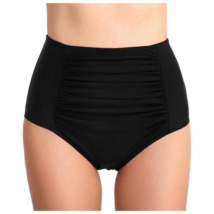 Black High Waisted Ruched Bikini Bottoms  |  Womens Swimwear & Beachwear Clothing Swimwear & Beachwear