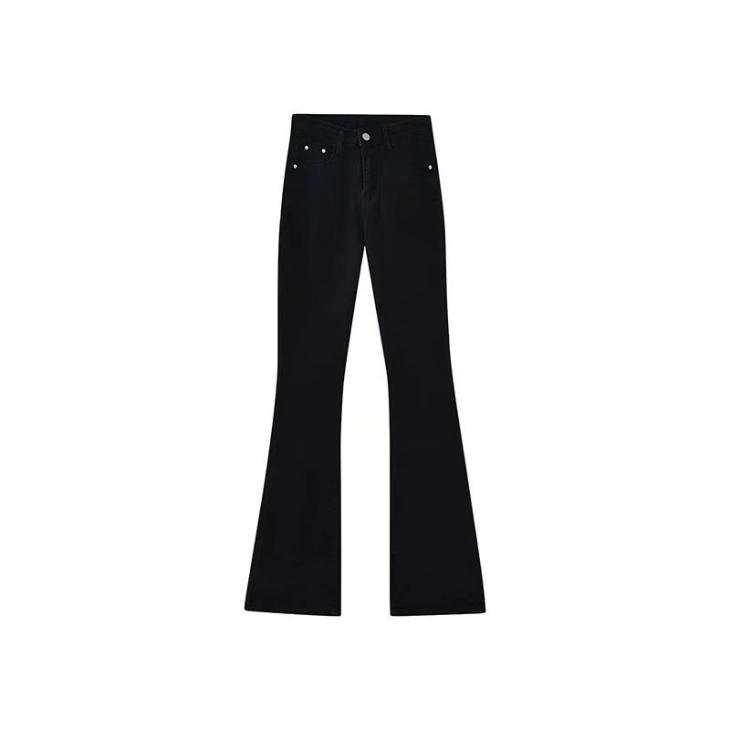 Black High Waisted Tummy Hold Flared Jeans  |  Womens Jeans Clothing Jeans