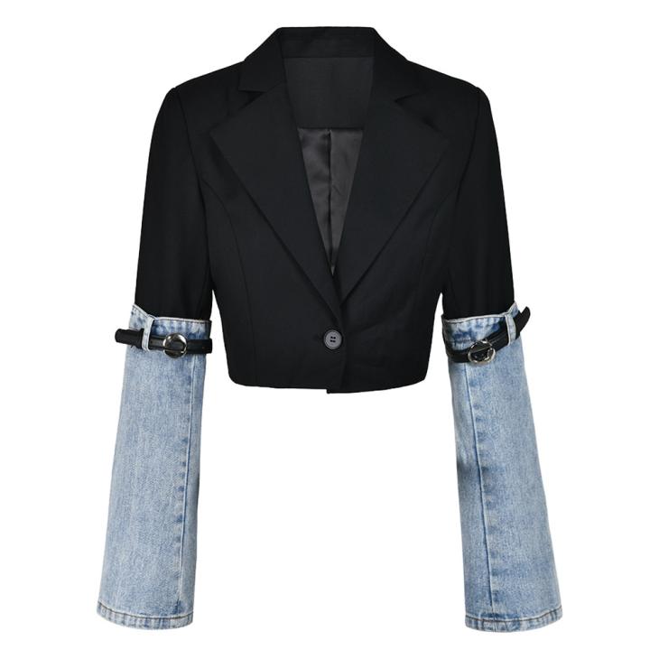 Black Hybrid Denim Blazer  |  Womens Coats & Jackets Blazers Blazers