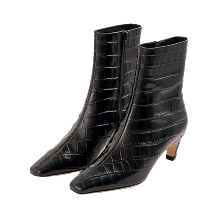 Black Kitten Heeled Ankle Boots  |  Womens Heels Boots Boots