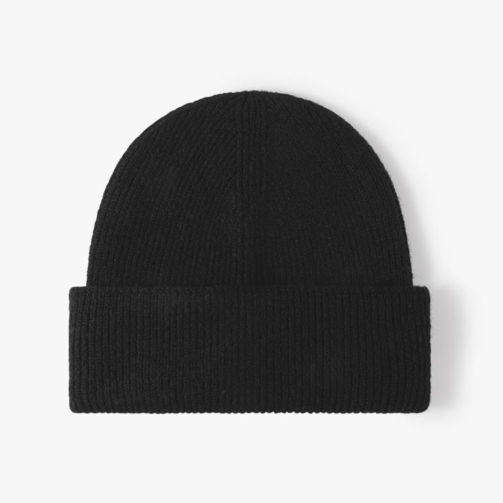 Black Knitted Beanie  |  Mens Hats Accessories Hats