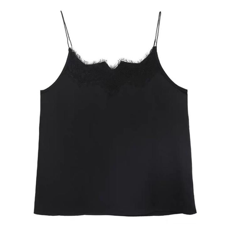 Black Lace Trim Cami Top  |  Womens Tops & T-Shirts Clothing Tops & T-Shirts