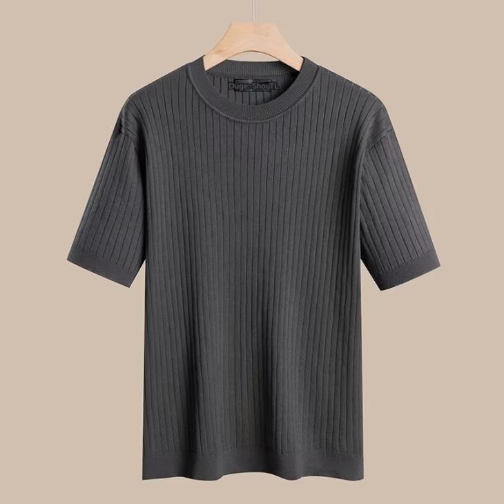 Black Muscle Fit Brick Knit T-Shirt  |  Mens Tops Clothing Jumpers & Cardigans