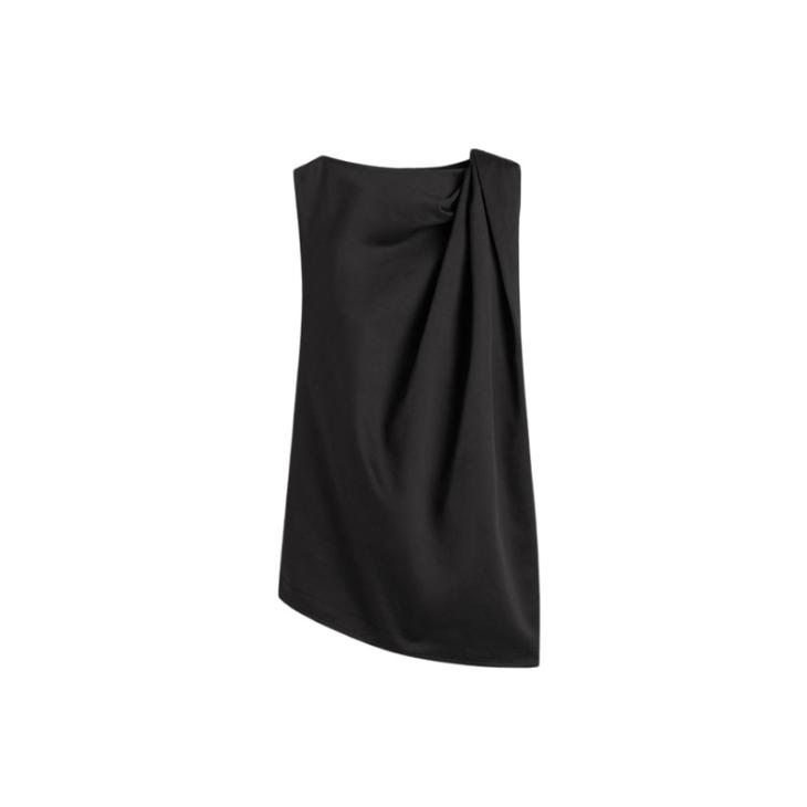 Black Off Shoulder Asymmetric Top  |  Womens Tops & T-Shirts Clothing Tops & T-Shirts