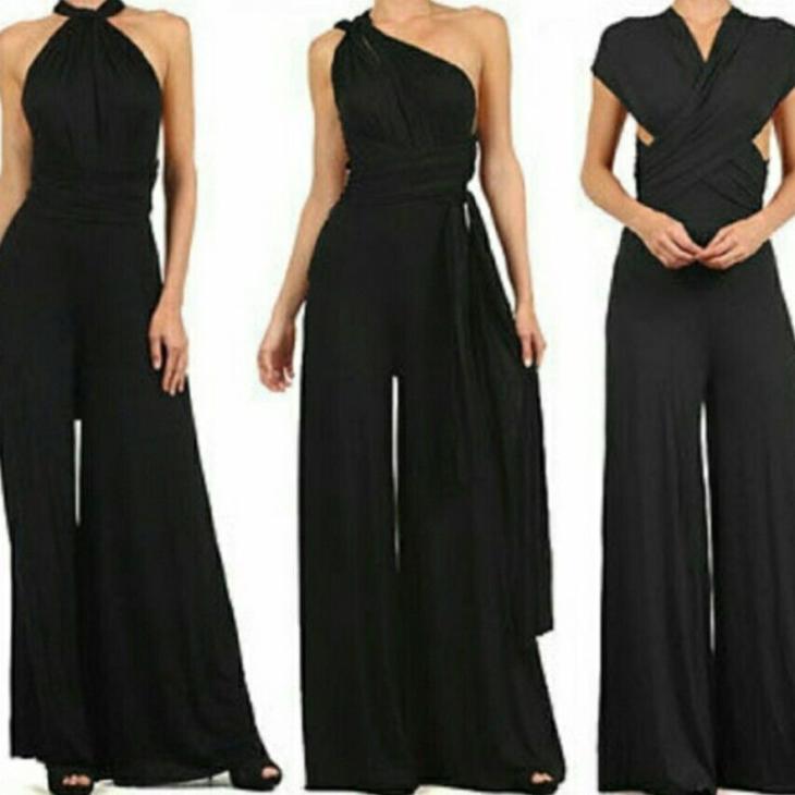 Black One Shoulder Hardware Detail Jumpsuit  |  Womens Jumpsuits & Playsuits Clothing Jumpsuits & Playsuits