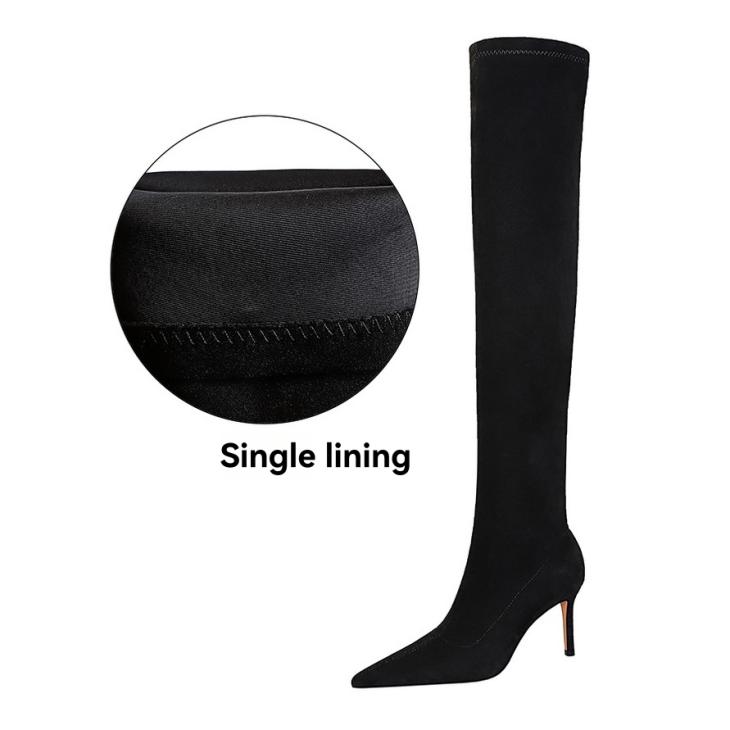 Black Over The Knee Shoe Boot Heeled Sandals  |  Womens Boots Boots Boots