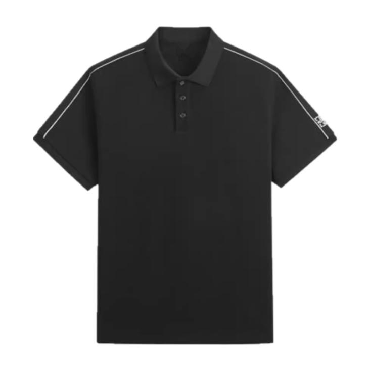 Black Pique Muscle Fit Taped Polo Shirt  |  Mens Polo Shirts Clothing Mens