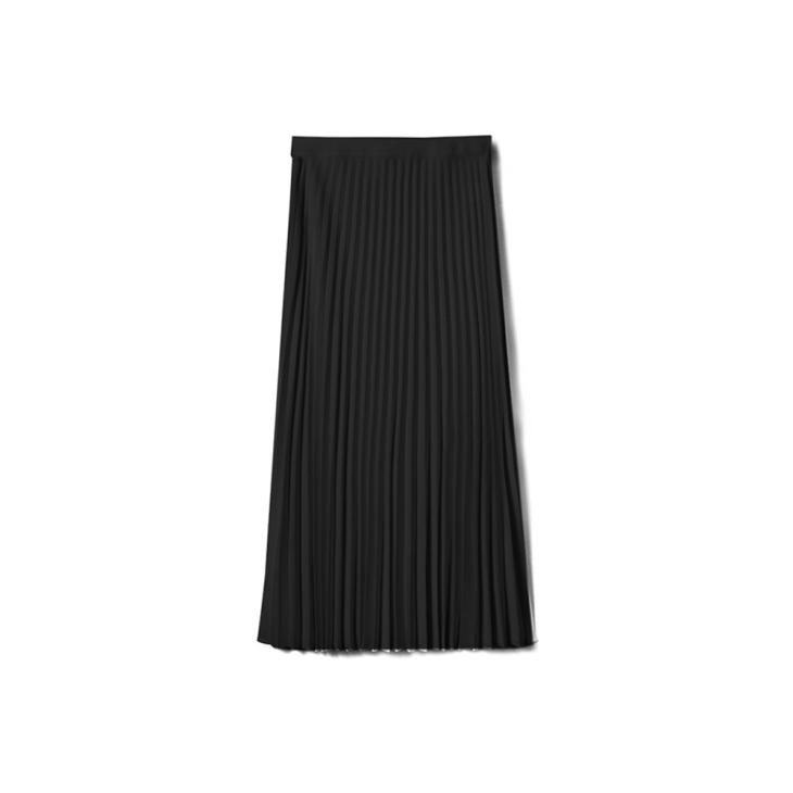 Black Pleated Midi Skirt  |  Womens Skirts Clothing Skirts