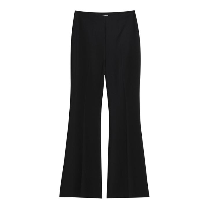 Black Ponte Wide Leg Bootcut Trousers  |  Womens Trousers Clothing Trousers