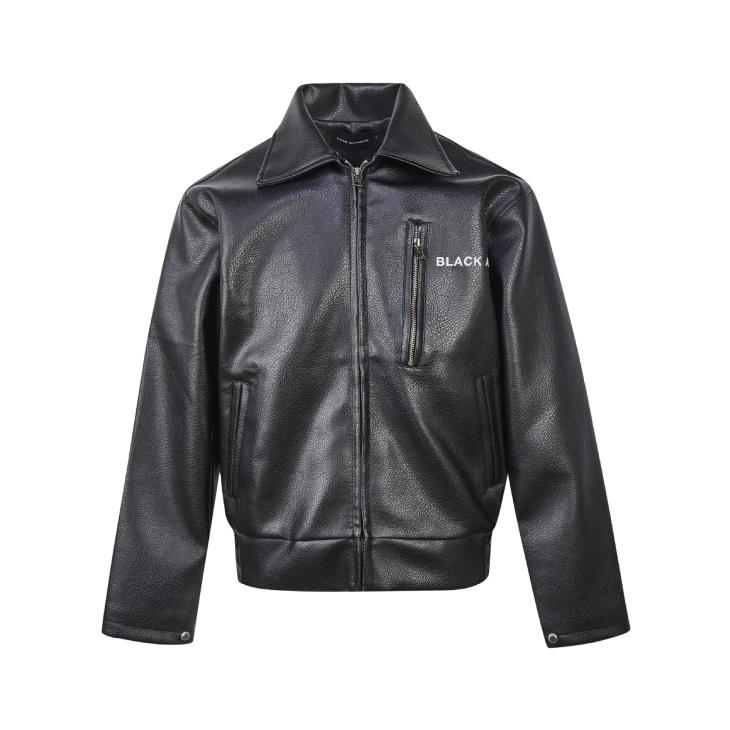 Black Regular Faux Leather Zip Bomber Jacket  |  Mens Coats & Jackets Clothing Coats & Jackets