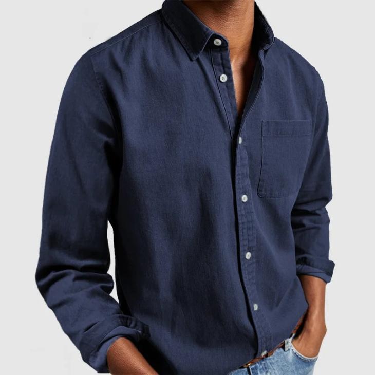 Black Regular Fit Linen Blend Shirt  |  Mens Tops Clothing Mens