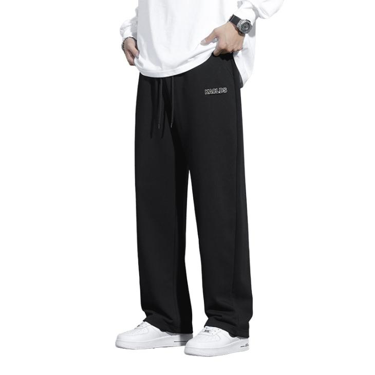 Black Regular Fit Open Hem Joggers  |  Mens Loungewear Clothing Joggers