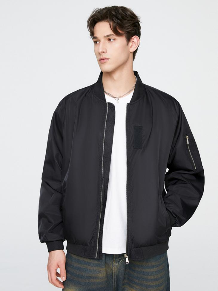 Black Regular Fit Smart Bomber Jacket  |  Mens Coats & Jackets Clothing Coats & Jackets