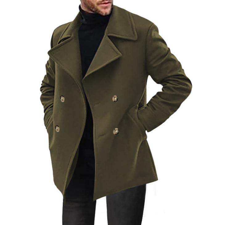 Black Regular Fit Wool Blend Peacoat  |  Mens Coats & Jackets Clothing Coats & Jackets