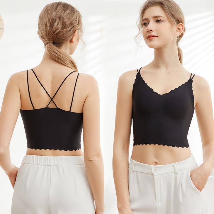 Black Scallop Trim Cami Top  |  Womens Tops & T-Shirts Clothing Tops & T-Shirts