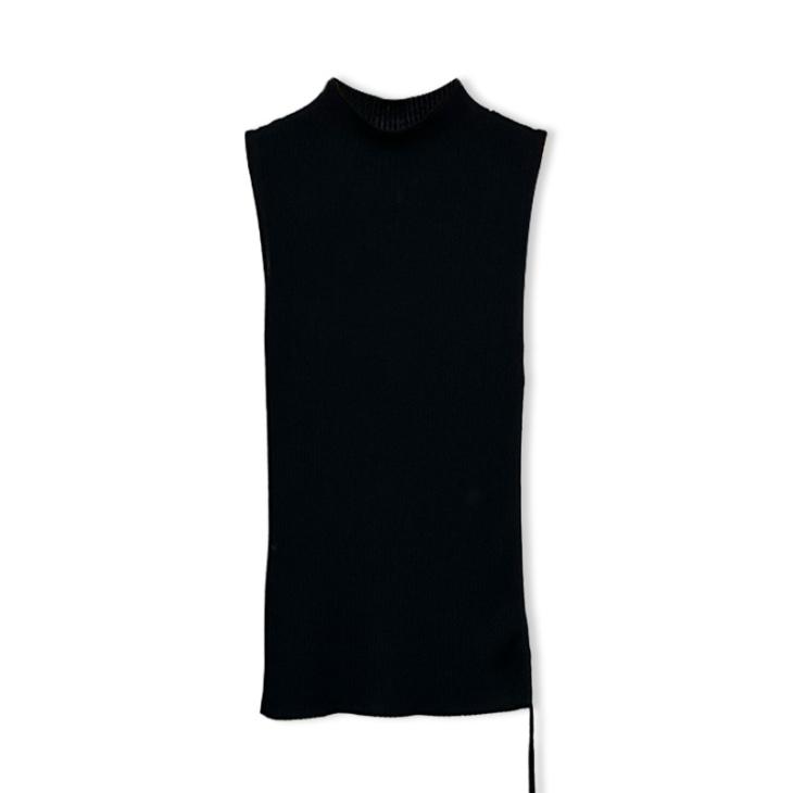 Black Sleeveless Ribbed Roll Neck Tank  |  Womens Tops & T-Shirts Clothing Tops & T-Shirts