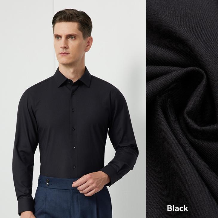 Black Slim Fit Smart Shirt  |  Mens Shirts Clothing Essentials