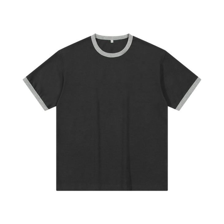 Black Slim Fit Stretch Textured Taped T-Shirt  |  Mens Tops Clothing Mens