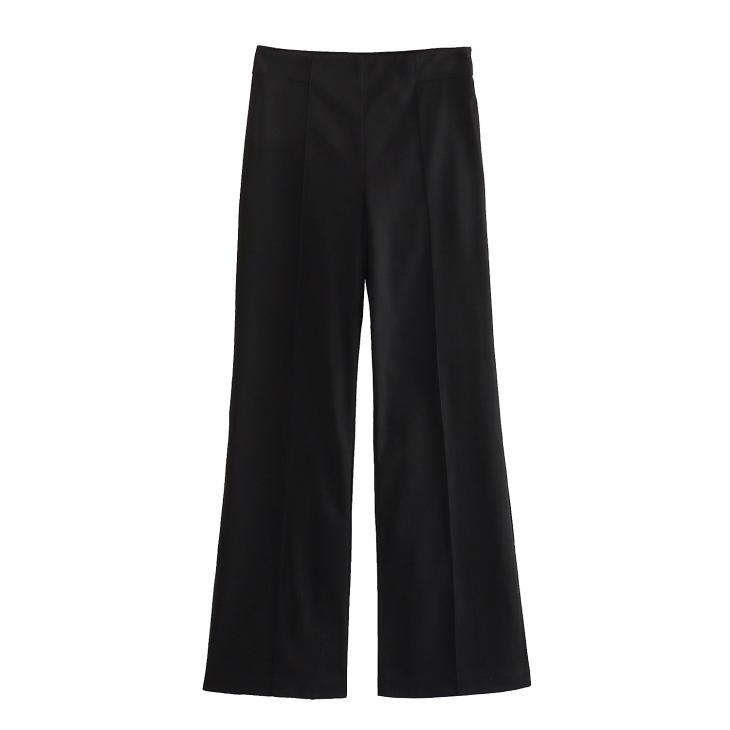 Black Stitched Wide Leg Trousers  |  Womens Trousers Clothing Suits & Tailoring