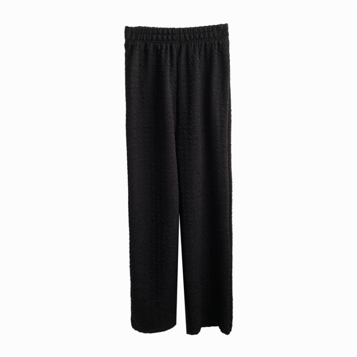 Black Textured Wide Leg Trousers  |  Womens Co-Ord Sets Clothing Co-Ord Sets